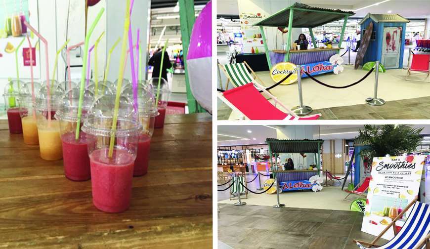 BAR À SMOOTHIES DANS UN CENTRE COMMERCIAL