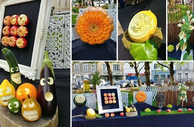 Sculpture sur fruits et légumes